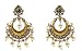 Satyam Kraft Women's Fashion Traditional Gold Chandbali Pearl Kundan Earrings Partywear Wedding Hangings Earrin Standard Golden