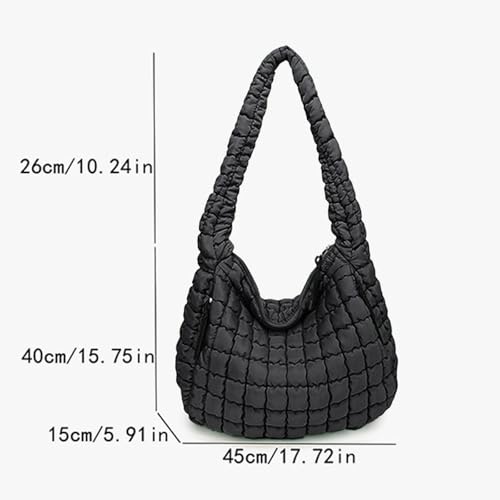 Womens Lightweight Quilted Carryall Gym Bag Soft Puffer Tote Bag Big Capacity Hobo Purse Beach Handbag3