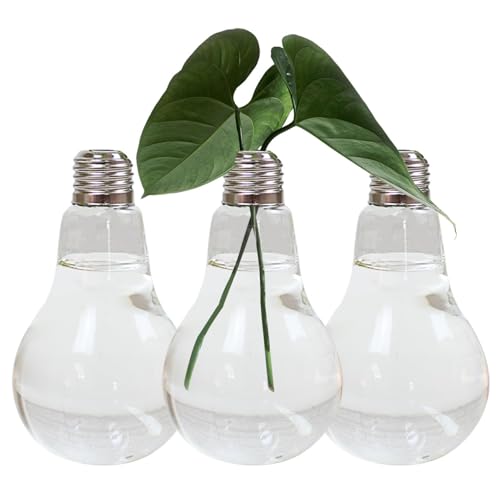 Macetero De Vidrio Para Escritorio - Florero Con Bombilla De Vidrio De 2 Piezas | Florero De 5,5x3,1 Pulgadas, Macetero De Flores Hidropónicas Para Interiores, Maceta Para Plantas, Maccetero De Escrit