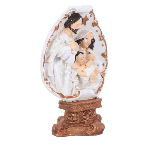 CATIEBYE Jesus Birth Figurine Christmas Nativity Statue Resin Religious Sculpture