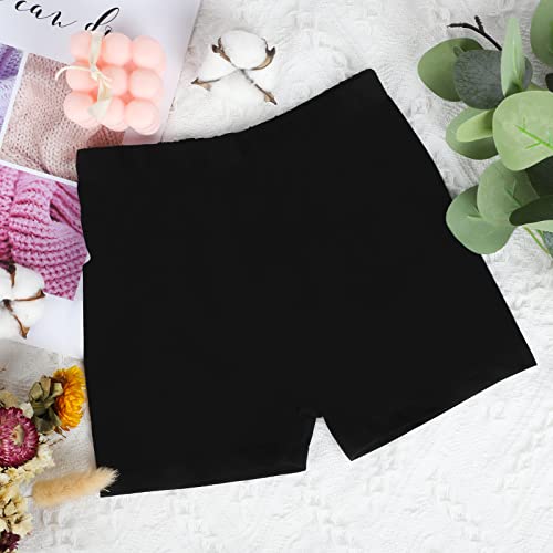 Ruisita 3 Pieces Girls Shorts Cotton Bike Shorts Girls Shorts Under Dress Soft Dance Shorts For Girls Black #TOP3