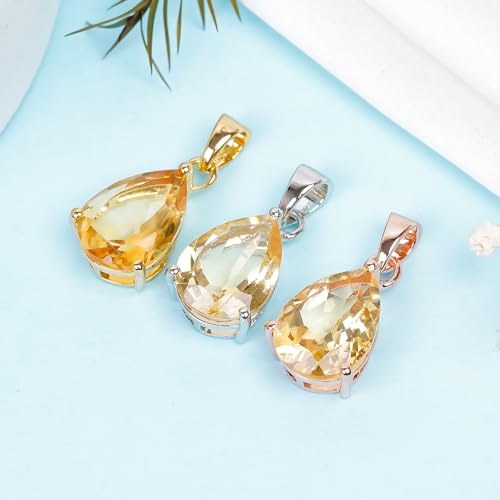 Pendentif citrine en argent 925 fait main au style bohème pour femme SP15 - 5