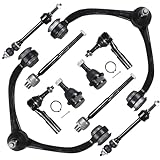 Tiezful 10PCS Suspension Kit Fits for Dodge Dakota 2005-2010, for Mitsubishi Raider 2006-2009, for RAM Dakota 2011 Front Upper Control Arm w/Outer Inner Tie Rod Ends Lower Ball Joints Sway Bar Links