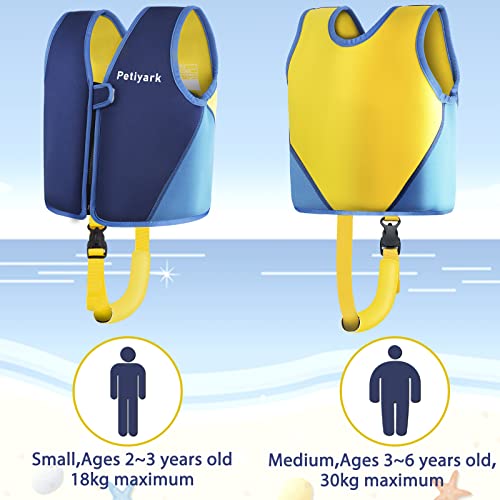 Foto von Schwimmweste , ‎Petiyark Neopren, Kinder ideale Schwimmhilfe für Baby Assist Bademode Schwimmtraining mit Einstellbare Sicherheits Straps für Jungen und Mädchen - Blau,S(2-3)