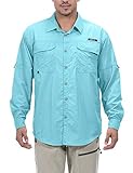 Little Donkey Andy Men's UPF 50+ UV Protection Shirt, Mosiquito Repellent Long Sleeve Fishing Hiking Shirt Blue XXL