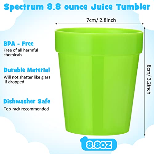 32 Pack Multi Toddler Cups 8.8 Ounce Kids Cups Small Plastic Unbreakable Cups Reusable Drinking Kids Juice Tumblers For Parties, Picnics, Camping, Marketing, Weddings, Bathrooms In 4 Assorted Colors #TOP2