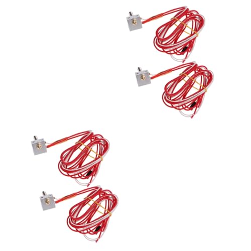 PartyKindom 4pcs Extruder Part Hot End Direct Feed Filament Nozzle for Printer Compatible Assembled Printer Parts Random