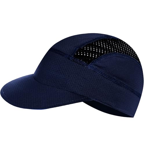 cnomg Cycling Cap for Men Women Bike Hat Under Helmet Liner Skull Cap for Summer Outdoor Sports Running Sun Protection Black (US, Alpha, One Size, Navy Blue)