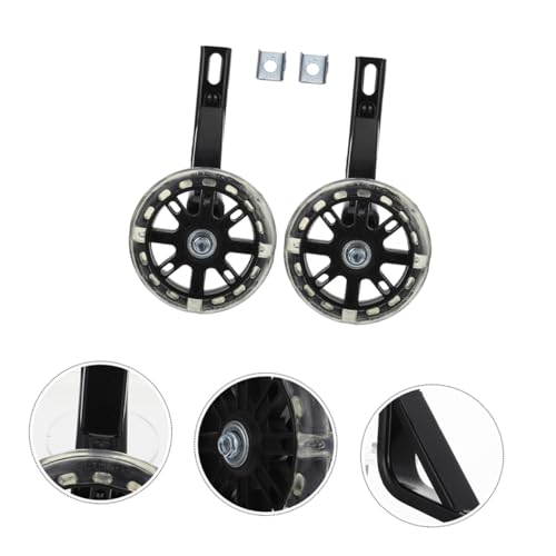 2 pares de ruedas de entrenamiento para bicicleta con protectores laterales, estabilizadores resistentes y silenciosos para soporte de equilibrio, ruedas auxiliares resistentes para bicicleta, realce de seguridad que brilla en la oscuridad miniatura 7
