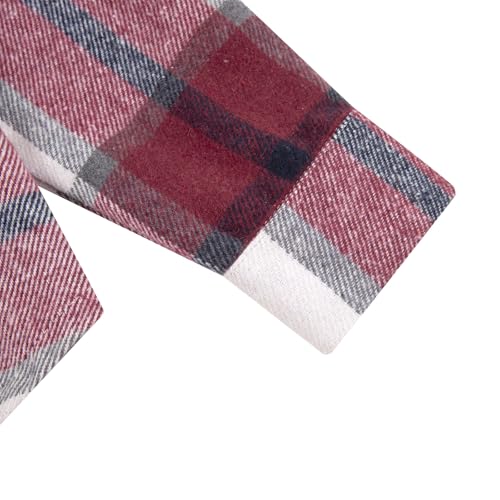 Image of Boys Girls Flannel Shirts Plaid Hoodies Fall Fashion Button Down Shirts