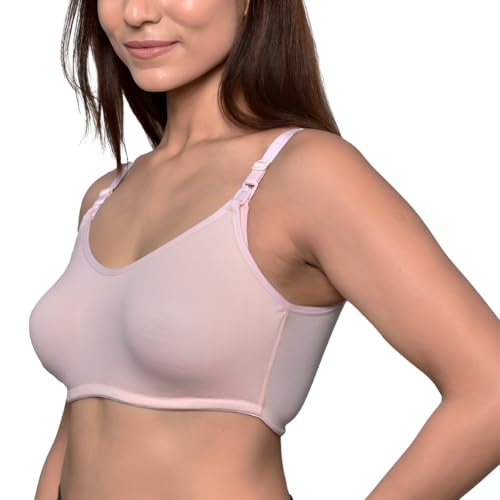 Image of Inner Sense Organic Cotton Bamboo Nursing Bra for Women I Non Padded Feeding Bra with Keyhole Back Design and Wire Free I Maternity Innerwear with Full Coverage