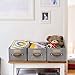 OLLVIA Foldable Storage Baskets for Shelves Set of 3, Fabric Storage Bins with Labels, Decorative Cloth Organizer Storage Boxes, Rectangle Closet Bedroom Drawers Organizers for Home|Office