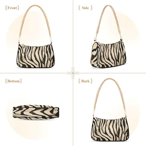 Shoulder Bags for Women Animal Zebra Leopard Cheetah Tiger Print Hobo Tote Handbag Small Clutch Purse with Zipper Closure2