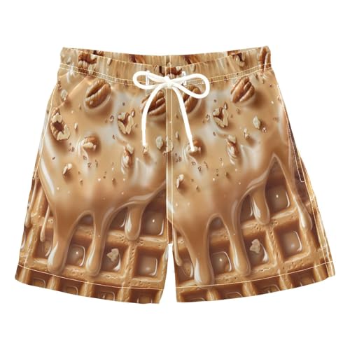 Boccsty Milk Caramel Toasted Pecans Ice Cream Boys Swim Trunks Baby Kids Summer Toddler Beach Board Shorts 2T