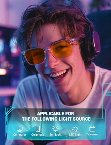 TIJN Sleep Glasses for 99.9% Blue Green Light Blocking Dual AR Coatings Red Lens for Computer Gaming Reduce Eyestrain, TR90