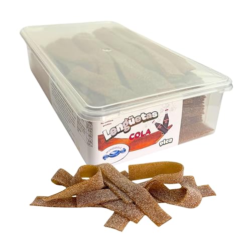MUNDIDOLÇ Lenguas sabor cola. Chuches Acidas. 200 Unidades de Sabores Distintos. Golosinas y Chucherias. Chuches Cumpleaños y Chuches Halloween. Gominolas Halloween (Cola)