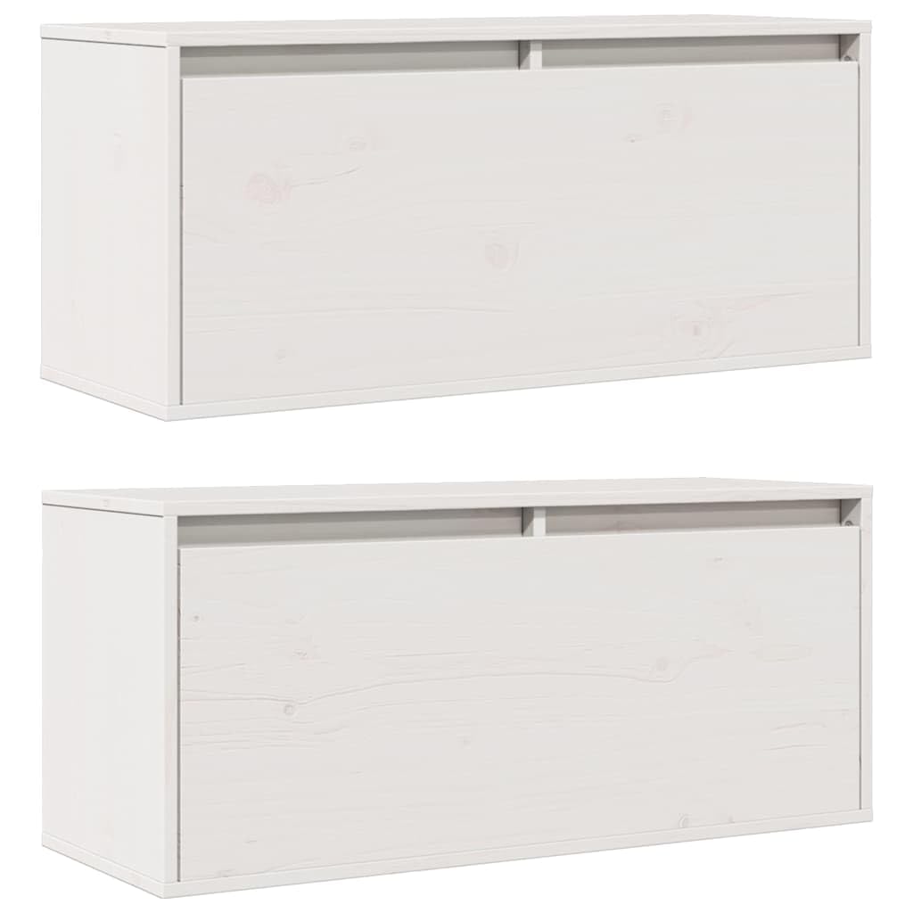 Set di 2 mensole da parete, 80 x 30 x 35 cm, in legno di pino massiccio, salvaspazio, organizer per soggiorno, cucina, camera da letto, cameretta dei bambini, corridoio, ufficio