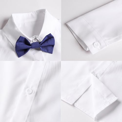 Image of ARTMINE Toddler Boy Clothes Suit Gentleman Wedding Outfits, Formal Dress Shirt+Bowtie+Vest+Pants