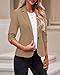 LookbookStore Long Blazer Jackets for Women Blazers Fashion 3/4 Sleeve Blazer for Women Blazers for Women Work Casual Work Jackets for Women Dark Khaki Size XX-Large Fits Size 20 Size 22