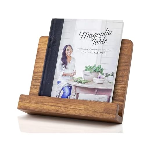 Beautiful Cookbook Stand for Your Kitchen Counter - Solid Wood Stand Easily Keeps Cook or Recipe Books Open for Convenient Cooking - Perfectly Fits Your iPad/Tablet and Enhances Any Kitchen Decor