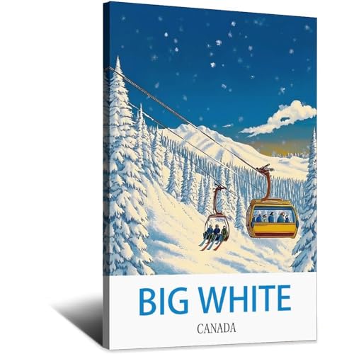 Poster de voyage vintage Big White Canada pour habiller un grand mur
