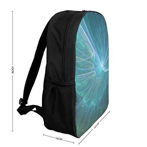 Sac d'école unisexe robuste 17 pouces imprimé fractal 3D