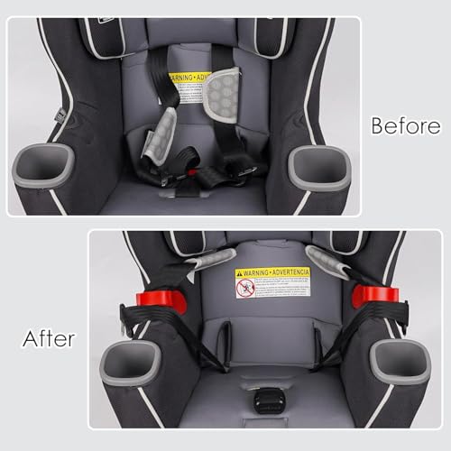 Image of Harness Strap Organizer for Car Seats - Prevents Twisting, Speeds Up Buckling - Original Invention for Infant & Toddler Seats - Clip-On Strap Holder, Universal Fit (Red)