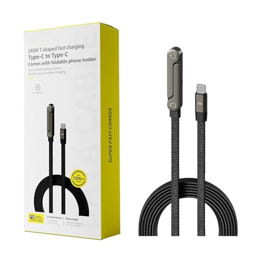 Cargador invisible: cable de alta velocidad de 240 vatios, compatible con smartphones, sirve como soporte para coches de mesa, carga y mantenimiento convenientes, perfecto para juegos, trabajo