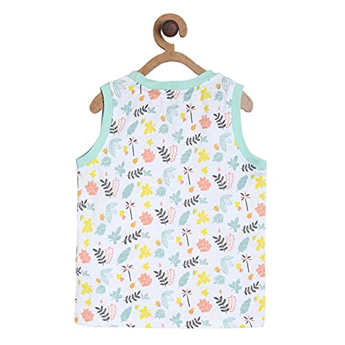 Image of miniklub Boys White Printed Round Neck Pure Cotton T-Shirt
