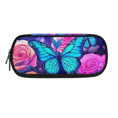 Image of Butterfly Pen Pencil Case Large Capacity Pen Bag for Teen Girls Kids Pencil Pouch Holder Stationery Organzier Travel Luggage Pouches Women Make Up Cosmetic Bag