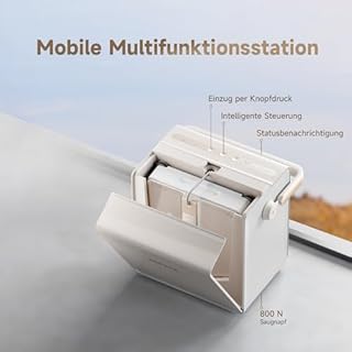 DREAME C1 Station S Kit Fensterputzroboter, Rundum-Sicherheitskonzept, Mobile Station, automatischer Kabeleinzug, CornerClean-Technologie,Dual-Spray-Technologie,intelligente Planung des Reinigungswegs