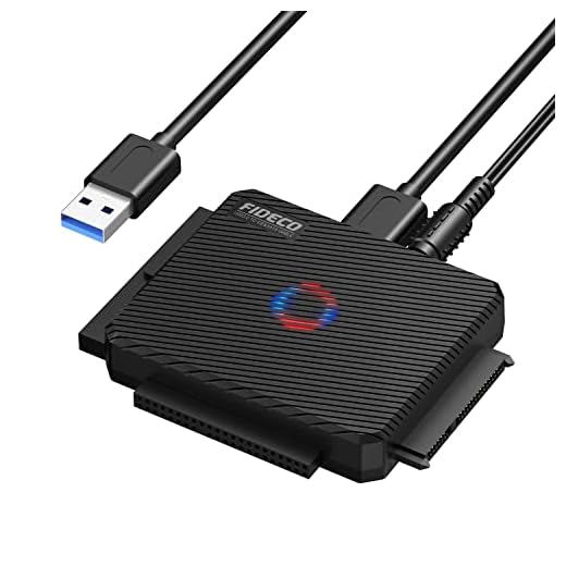 FIDECO SATA/IDE to USB 3.0 Adapter, Hard Drive Adapter Cable Converter for Universal 2.5/3.5 Inch IDE and SATA External HDD SSD, 5.25-Inch DVD-ROM/CD-ROM/CD-RW/DVD-RW/DVD+RW, Support 16TB (Cable PL03)