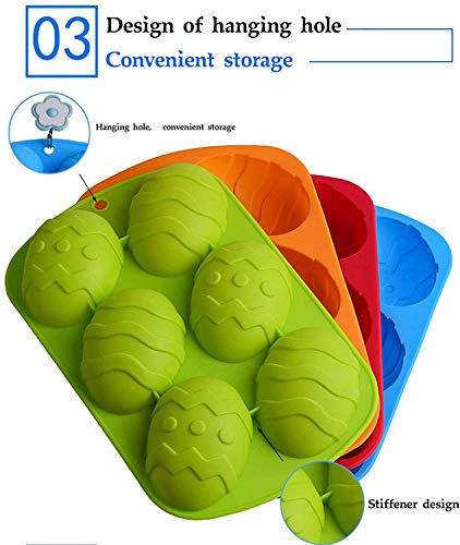 Grote paasei-vorm - ijssilicone chocoladevorm - groot paasei voor cacaobomben & breekbare ei-chocoladeschelpen - vullen met peeps, snoep, cake & marshmallows - blauw - Image 7