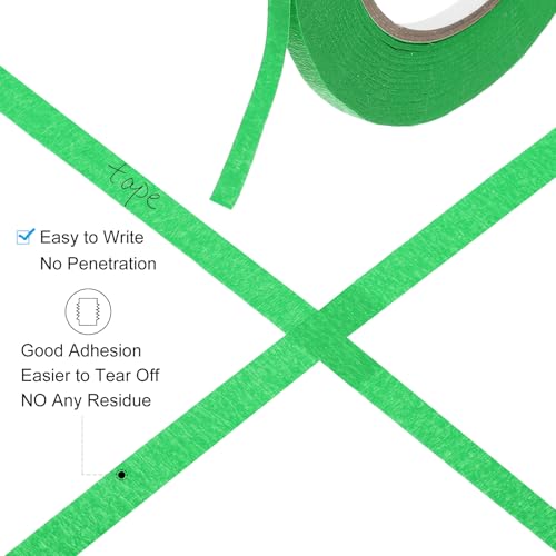 Image of PATIKIL Masking Tape 0.5 Inch x 55 Yard, 3 Roll General Purpose Adhesive Painting Tape Painters Tape for Arts Crafts Label, Green
