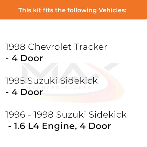 Image of Max Advanced Brakes Front Brake Kit Compatible With 1998 Chevy Tracker w /4 Door Compatible With Suzuki Sidekick Replacement Premium OE Disc Brake Rotors and Ceramic Brake Pads