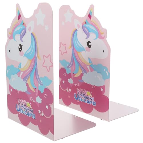Image of oddpod Magical Unicorn Laser-Cut Metal Bookends /Heavy Duty Non-Slip Book Stands for Home, Office, Kids Study Table, Nursery, Library and Schools