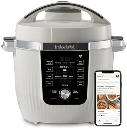 Instant Pot PRO Max Wi-Fi Smart 10-in-1 Pressure Cooker, Steamer, Saute, Warmer, Rice Cooker, Yogurt Maker, Sous Vide, Baker, NutriBoost - Includes App with 2000+ Recipes - 6 Quart