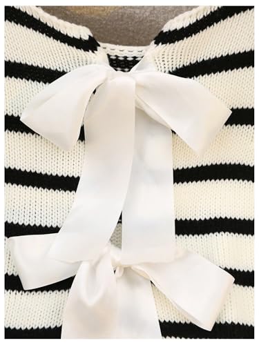 Image of GORGLITTER Women's Tie Back Cropped Sweater Vest Bow Sleeveless Knit Tank Tops Trendy Cute Cardigan Dressy Casual Outfits
