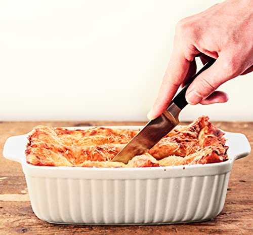Foto von MÄSER 931137 Serie Kitchen Time, Auflaufformen rechteckig im 2er Set, eckige Ofenformen, ideal auch für Lasagne, kratz- und schnittfest, Keramik, 33 x 24 x 8 cm / 25,5 x 16 x 7 cm, Grau
