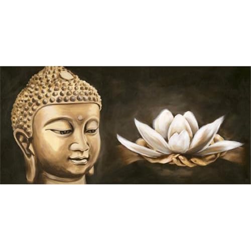 Peinture diamant adulte anti-stress avec ce kit complet broderie diamant Bouddha 40x90cm