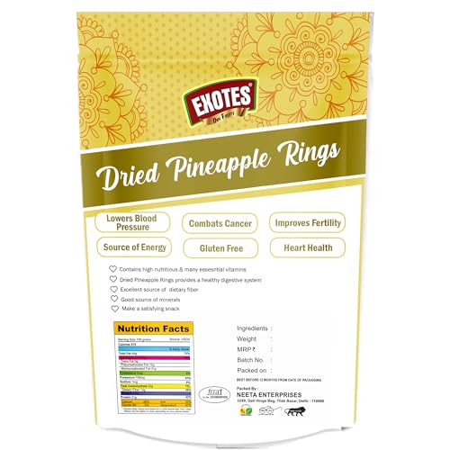 Image of Exotes Premium Dry Fruits (Dried Pineapple Rings), 250 g (Pack of 3)