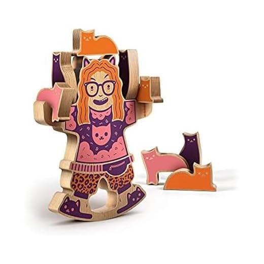 Genuine Fred, Crazy CAT Lady Wooden Balance Game, Assorted