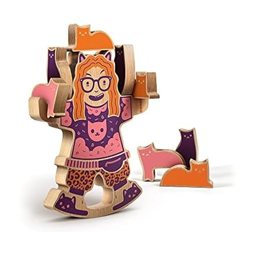 La Mejor Lista de Juegos de cata - 5 favoritos. 41 Genuine Fred, Crazy Cat Lady Juego de Equilibrio de Madera