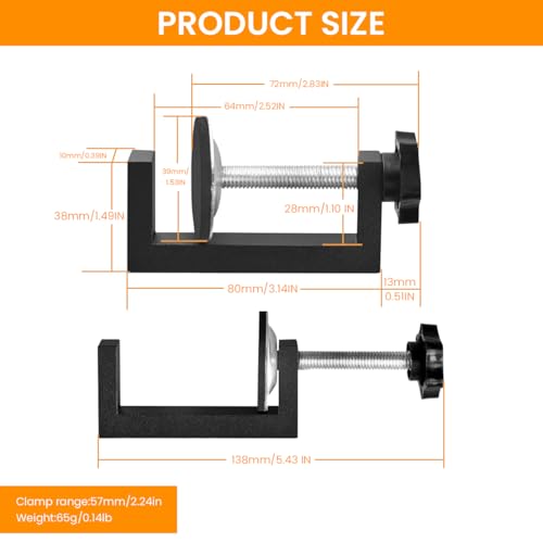 Image of Serplex 2Pcs Woodwork Clamps Carboon Steel C Shaped Clamps for Woodworking