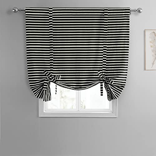 Hpd Half Price Drapes Hand Weaved Cotton Room Darkening Tie Up Curtains For Windows Roll Up Balloon Curtain For Living Room, Kitchen 46 X 63 (1 Panel), Cc-Tuma6-63, Chic Silver And Black #TOP2