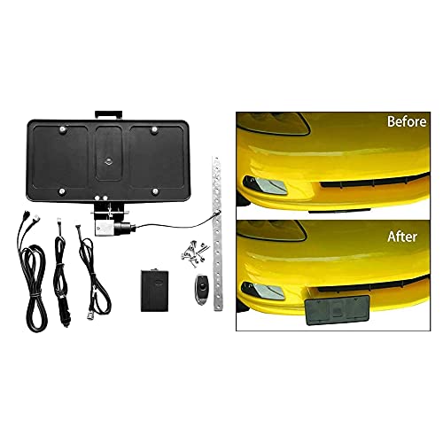 USA Shutter Flip Retractable Stealth License Plate Frame with Remote Control One Remote