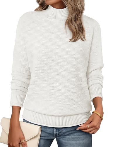 Image of MEROKEETY Women's Turtleneck Long Sleeve Sweater 2025 Fall Cozy Knit Loose Casual Trendy Pullover Tops Winter Clothes