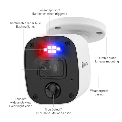 Swann Security Camera, 1080P Dvr Bullet Surveillance Cameras With 1Tb Hdd, 8 Channel 8 Cam, Indoor Outdoor Wired Surveillance Camera, Color Night Vision, Heat Motion Detection, Leds #TOP2