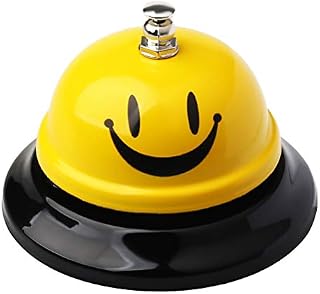 kuou Call Service Bell, Desk Bell Game Bell, Reception Areas Bells for Classic Concierge Porter Kitchen Restaurant Bar Use (Happy Face)