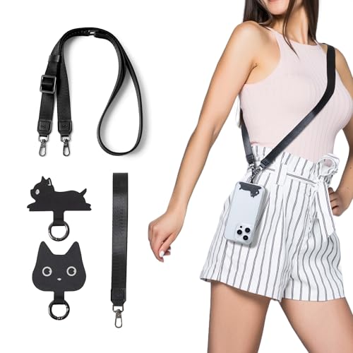 Image of EKAX Anti-Theft Phone Strap, Adjustable Crossbody & Wrist Lanyard, Universal Tether Tab (2-Pack) for Secure Hands